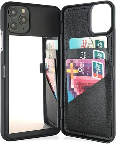 Vista 27 de Funda para iPhone 11 Pro Max, funda tipo cartera de lujo para mujer con tarjetero a prueba de golpes espejo y soporte para Apple iPhone 11 Pro Max