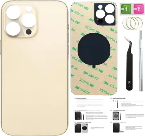 Vista 7 de 14 Pro - Carcasa trasera de repuesto para iPhone 14 Pro (morado oscuro, 6.1 pulgadas) con cinta preinstalada, instrucciones de instalación
