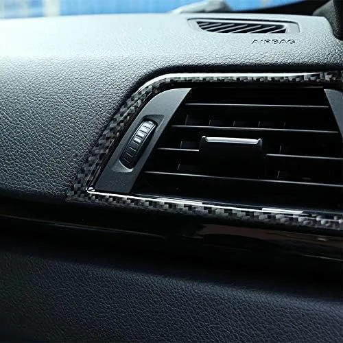 Vista 5 de YIWANG Adhesivos de fibra de carbono real para marco de ventilación de aire, 2 unidades, para BMW Serie 3 GT F30 F33 F34 F36 2013-2019 Accesorios