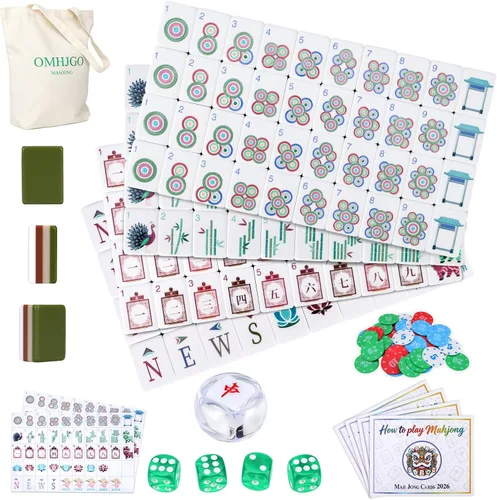 Vista 10 de Juego de azulejos de Mahjong americanos de acrílico 160