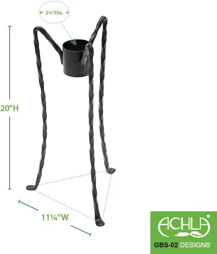Vista 2 de Achla Designs Gazing Globe - Soporte para bolas, 18 pulgadas de alto, color negro