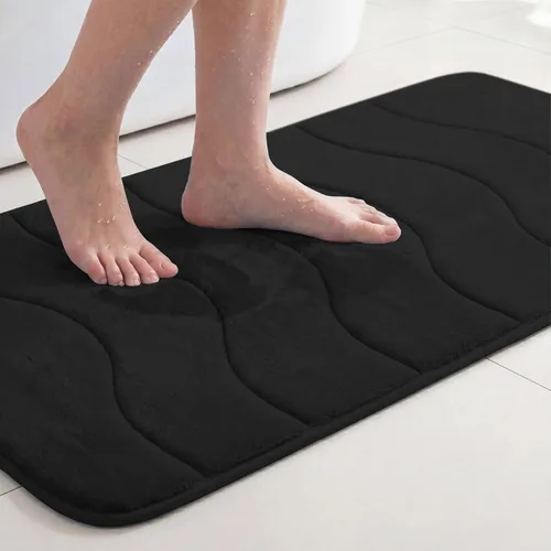 Vista 29 de Flamingo P Alfombra de Baño de Espuma Viscoelástica Tapetes de Baño Alfombra Antideslizante Absorbente de Agua para Ducha, 24x17 pulgadas, Verde Aqua