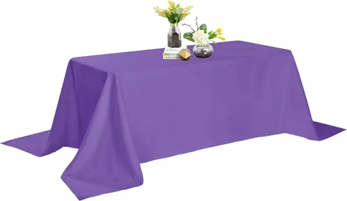 Vista 69 de Mantel de poliéster lavable de 132 pulgadas, resistente a las manchas y a las arrugas, mantel decorativo para mesa de comedor, fiestas de bufé