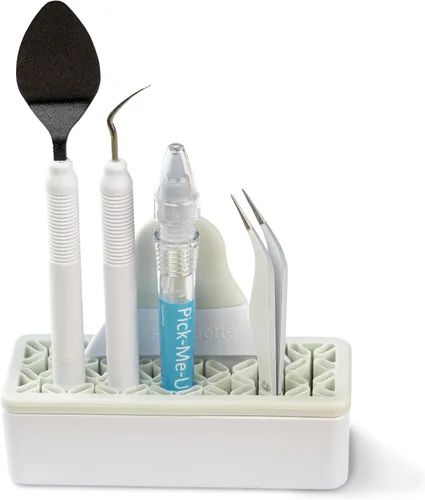 Vista 2 de Kit de herramientas de silueta con organizador - Juego de herramientas esenciales para deshierbar y manualidades Blanco Nuevo