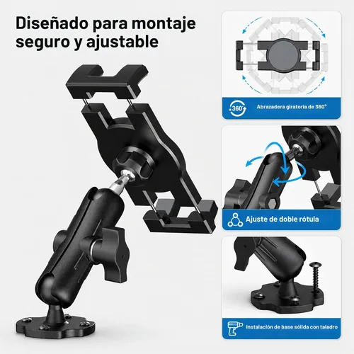 Vista 5 de Keuvirya Soporte de tableta resistente para camión y vehículo, soporte