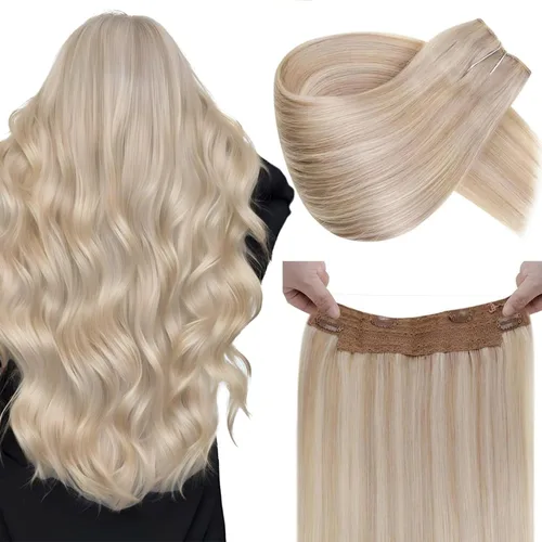 Vista 28 de LaaVoo Extensión de cola de caballo de cabello humano marrón para mujer, extensiones de cola de caballo marrón oscuro, extensiones de cabello humano