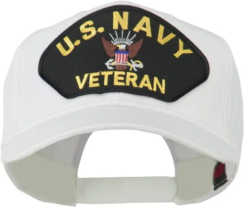 Vista 8 de e4Hats Gorra de perfil alto con parches militares militares de la Marina de los EE. UU marino