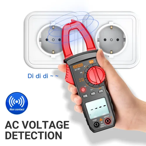 Vista 6 de ANENG Pinza digital amperimétrica multímetro 4000 conteos con NCV mide corriente de CA, voltaje CA/CC, capacitancia, resistencia, diodos