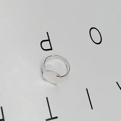 Vista 7 de Anillo ajustable de plata de ley 925 con almohadilla redonda de 6/8/0.472 in para anillos de perlas, fabricación de anillos hechos a mano
