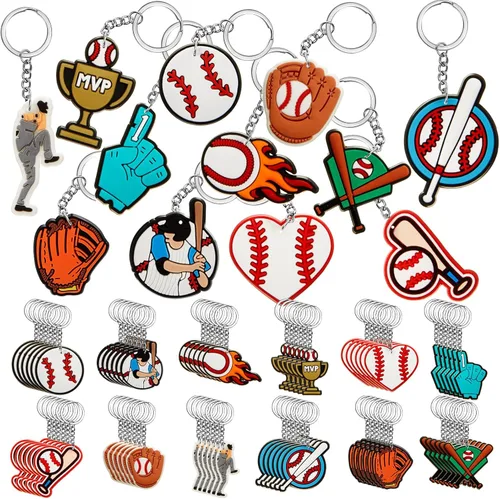 Vista 7 de Batiyeer Llaveros a Granel Artículos de Fiesta Llaveros de Pelota Deportiva Llaveros Divertidos Regalos para Suministros de Cumpleaños