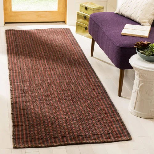Vista 8 de SAFAVIEH Natural Fiber Collection Runner Rug - 2'3" x 7', Charcoal & Green, Handmade Jute, Ideal for Bedroom, Foyer, Hallway, Entryway (NF451B)