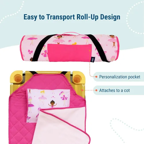 Vista 4 de Wildkin - Tapete para tomar la siesta, moderno y todo en uno, con almohada para infantes (niñas o niños), tamaño perfecto para la guardería