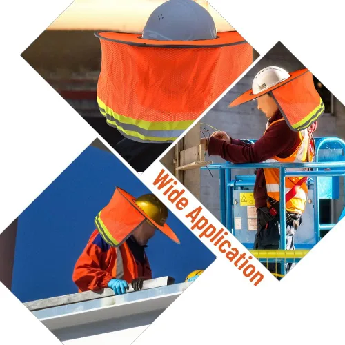 Vista 7 de WMYCONGCONG Protector solar de ala completa, visera de malla para el cuello, con tira reflectante para construcción al aire libre, accesorios