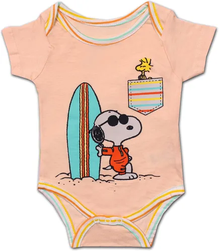 Vista 3 de Peanuts Snoopy Boys 3 Pack Bodysuits for Newborn MulticolorOrangeBlue