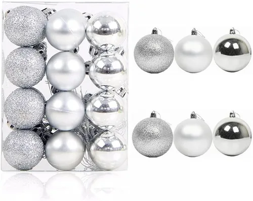 Vista 7 de ALIMITOPIA 24 bolas de Navidad de 1.2 pulgadas, bolas colgantes de plástico inastillables para decoración de árbol de Navidad