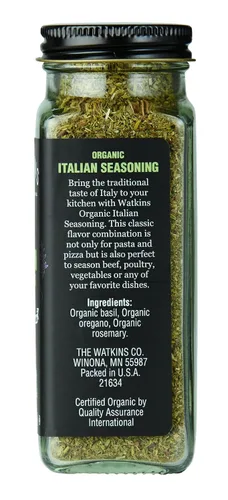 Vista 2 de Watkins Frasco de especias orgánicas gourmet, condimento italiano, 1.1 onzas