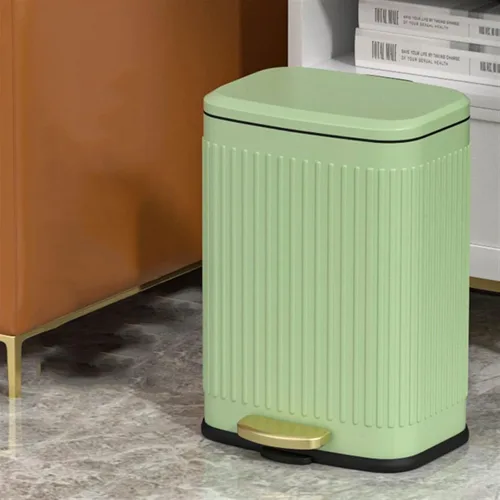 Vista 7 de HIHELO Cubo de basura de 6L/12L para el hogar, cocina, sala de estar, papelera de gran capacidad, con pedal de doble capa, cubo de basura de acero