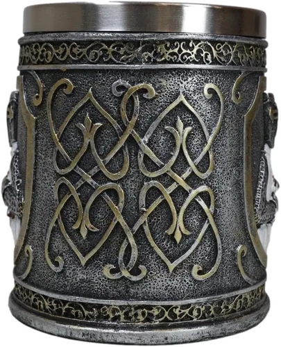 Vista 4 de Ebros Gift Taza de 15 oz con diseño de pergamino escudo de armas medieval Templario Cruzado Cruzado de los Caballeros de la Cruz Taza de café