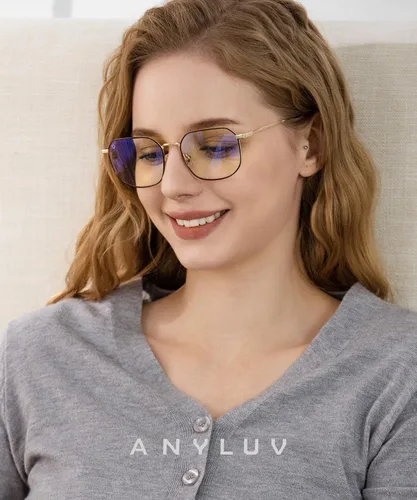 Vista 2 de ANYLUV Blue Light Blocking Glasses fo Men, Fashion Lightwight Blue Light Glasses Computer Screen Blocker Eyewear