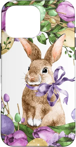 Vista 19 de Floral Easter Bunny Wreath Decor for Women Cute Easter Day Case for iPhone 17