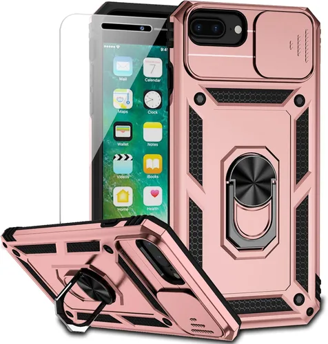 Vista 15 de M MAIKEZI Funda para iPhone 8 Plus, para iPhone 7 Plus, con cubierta para lente de cámara, protector de pantalla HD, protección contra caídas