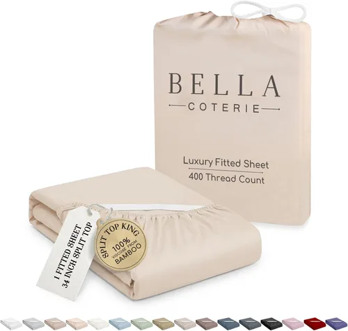 Vista 43 de Bella Coterie - Sábana bajera ajustable de viscosa de bambú de lujo, tamaño individual, 100% cultivada orgánicamente, ultrasuave, refrescante