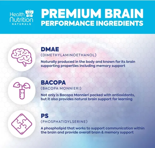 Vista 7 de Suplemento de memoria cerebral, nootrópicos de fuerza 3 veces para concentración, claridad y apoyo de enfoque, salud cerebral, vitaminas cognitivas