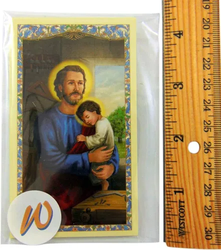 Vista 2 de Paquete a granel de tarjetas de oración sagrada de San José el Protector (10 unidades)