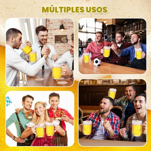 Vista 5 de Rtteri - Paquete de 16 jarras de plástico transparente de 32 onzas a granel, mini jarras de bebidas con asa y boquilla para agua, cerveza, limonada