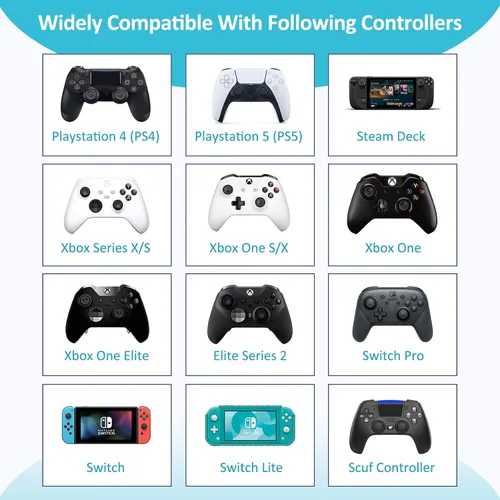 Vista 2 de MoKo 18 anillos de precisión con control de movimiento para PS5, Steam Deck, PS4, Xbox Series XS, Xbox One, Switch, Switch OLED, Switch Pro