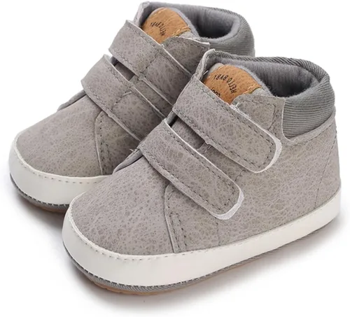 Vista 28 de COSANKIM Zapatos deportivos para bebé niño y niña, zapatos de tobillo altos, antideslizantes, suela suave, zapatos de cuna para niños pequeños