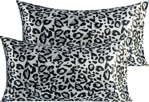 Vista 139 de NTBAY Paquete de 2 fundas de almohada estándar de satén para cabello y piel, lujosas y sedosas fundas de almohada con cierre de sobre, 20 x 26