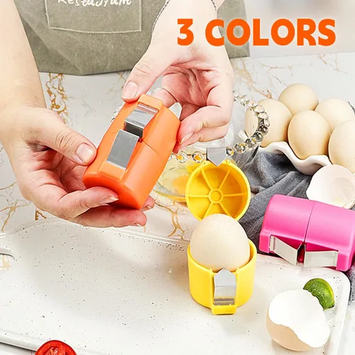 Vista 6 de Separador de huevos de 3 piezas para huevos crudos, pelador de huevos duros, separador de huevos, corte rápido de huevos cocidos, cortador