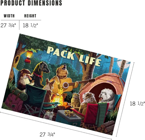 Vista 6 de Pack Life Dogs Around Campfire Puzzle, 1000 piezas por Lantern Press