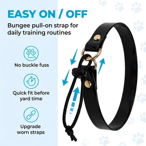 Vista 6 de eCollar Correa de repuesto estilo bungee – Collar de poliuretano impermeable compatible con Garmin, Dogtra, SportDOG, Educator