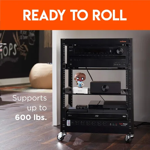 Vista 3 de ECHOGEAR Kit de ruedas para rack – Añade ruedas a tu rack de servidores en cuestión de minutos – Compatible con racks ECHOGEAR de 15U y 20U