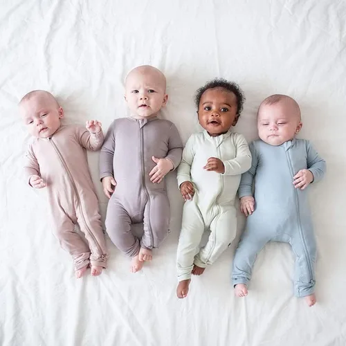 Vista 3 de Baby Unisex Soft Footies Zipper Closure Footless Pajama Sleepers Pjs N' Plays One-Piece Romper 0-24M