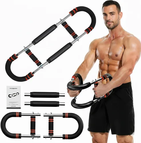 Vista 9 de LuxUltra Twister Arm Trainer Equipo de entrenamiento de pecho para hombres y mujeres, entrenador de pecho y brazo ajustable de 40 a 130 libras