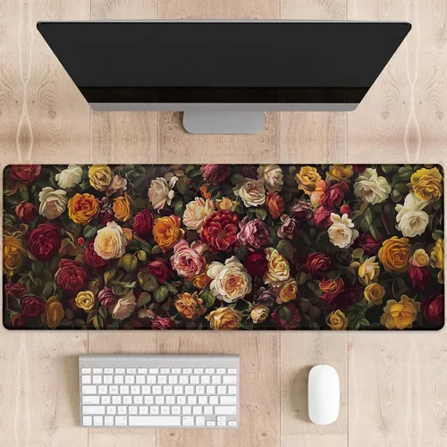 Vista 8 de Alfombrilla de mouse para juegos con temática de cactus, tapete de escritorio grande de paisaje sereno para computadora, teclado extendido, laptop