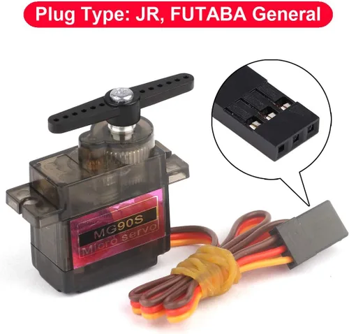 Vista 2 de 8 unids MG90S 9G Micro Servo Metal Gear Adecuado para Control Remoto Helicóptero Avión Modelo RC Robot Brazo/Mano Control con Cable