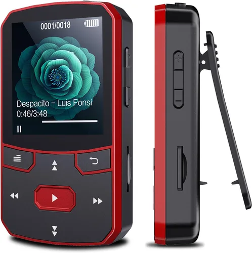 Vista 8 de RUIZU - Reproductor MP3 con clip de 64 GB con Bluetooth 5.3, reproductor de música portátil con grabadora de voz para deporte y carrera, radio FM