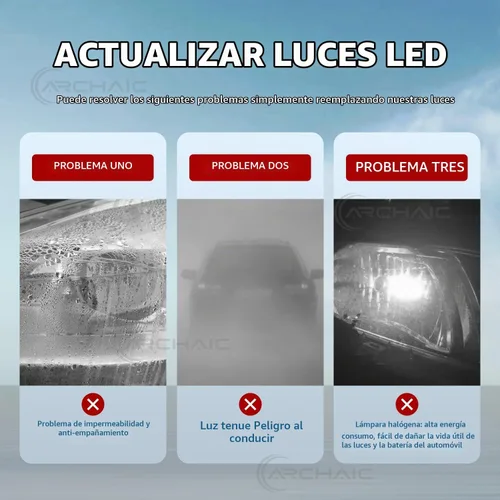 Vista 5 de Archaic Faros delanteros compatibles con Mini Coopers R50 R52 R53 2001-2007, luces delanteras W señales de giro secuenciales, animación DRL, par