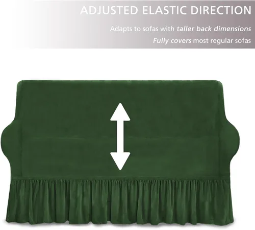 Vista 56 de NICEEC Funda para sofá biplaza, súper suave, 1 pieza, color rojo vino, elástica, universal, de elastano, para sala de estar, fácil ajuste, lavable