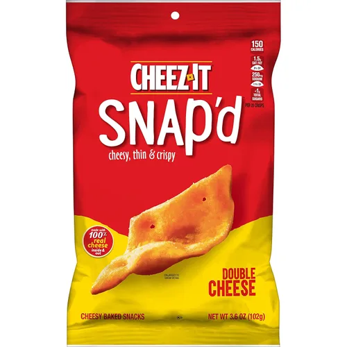 Vista 6 de Cheez-It Snap'd - Pasabocas horneados de doble queso, bolsa de 3.6 onzas (paquete con 6 bolsas)