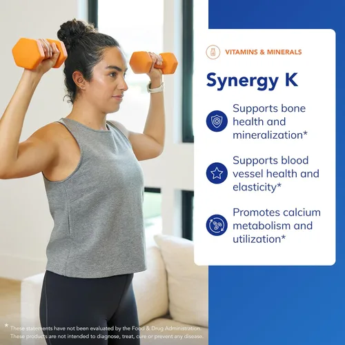 Vista 3 de Pure Encapsulations Synergy K - con vitamina K1, K2 y D3 - Apoya los huesos, los vasos sanguíneos, la elasticidad vascular y la utilización
