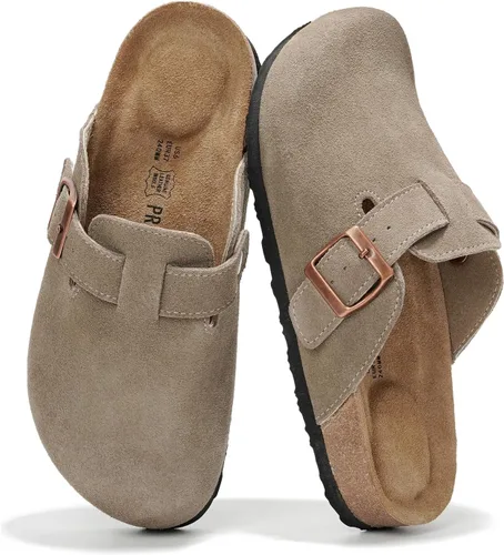 Vista 10 de Project Cloud Benton - Zuecos con plantilla de cuero genuino para mujer, pantuflas de espuma viscoelástica con soporte de arco, sandalias de moda