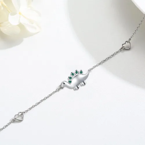 Vista 7 de 925 Sterling Silver Bracelets DinosaurRoseHummingbirdInfinite LoveElephant Bracelets Animal Bracelets Gift Jewelry for Women Girlfriend