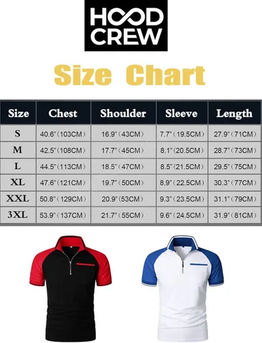 Vista 6 de HOOD CREW Polo de manga corta con cremallera para hombre