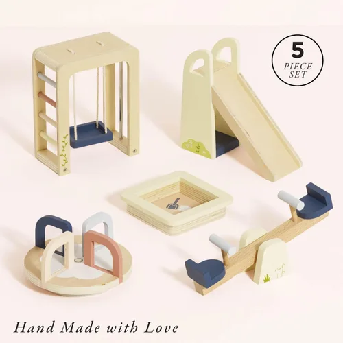 Vista 2 de Juego de muebles de exterior para casa de muñecas Accesorios de muebles de jardín para casas de muñecas, juego de simulación de madera premium