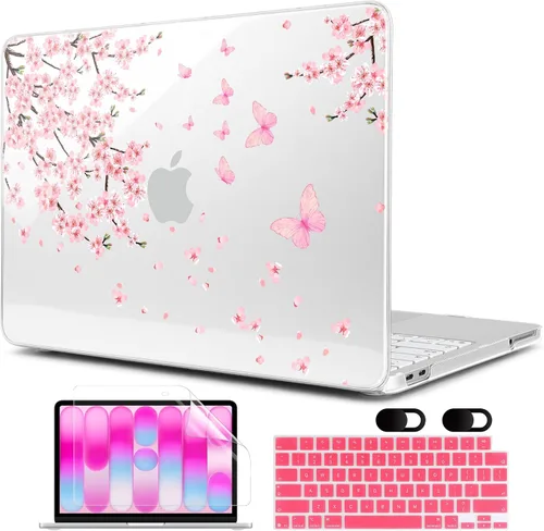 Vista 14 de MEEgoodo Funda estampada para MacBook Neo de 13 pulgadas versión 2026 (compatible con el modelo A3404), funda rígida para laptop con funda